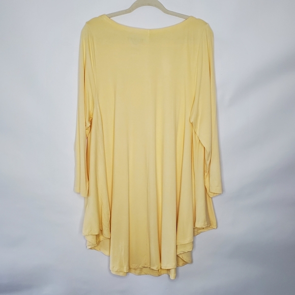 Roaman's Asymmetric Hem Tunic Size 18/20 Butter Yellow A-line Lightweight Top - Picture 4 of 10